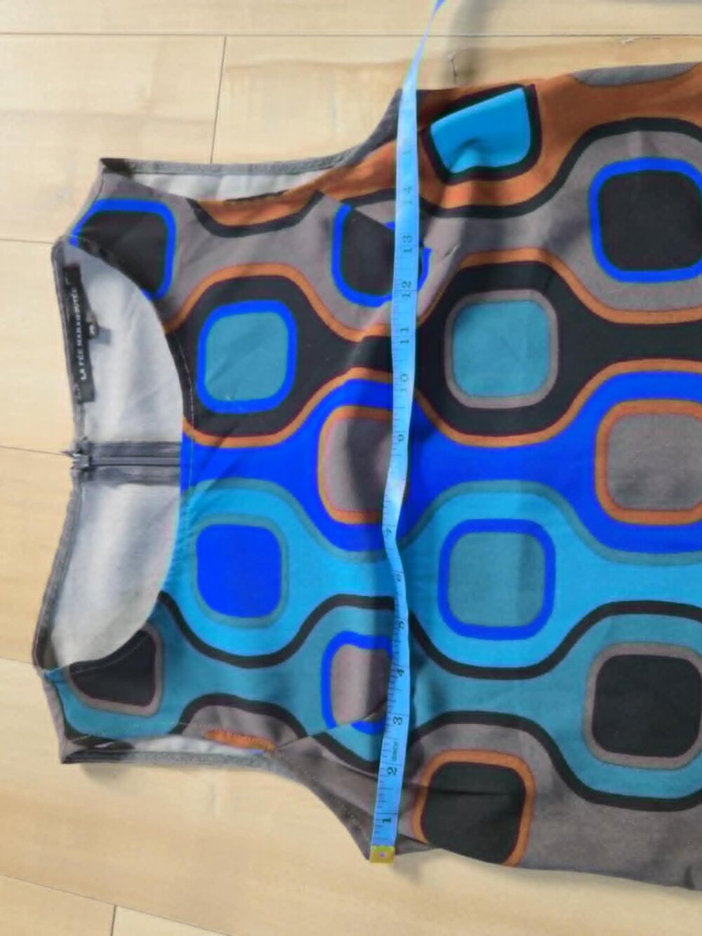 La Fée Maraboutée Geometric Print Midi Dress Size 38 Made In Italy Mod Retro - Picture 7 of 14
